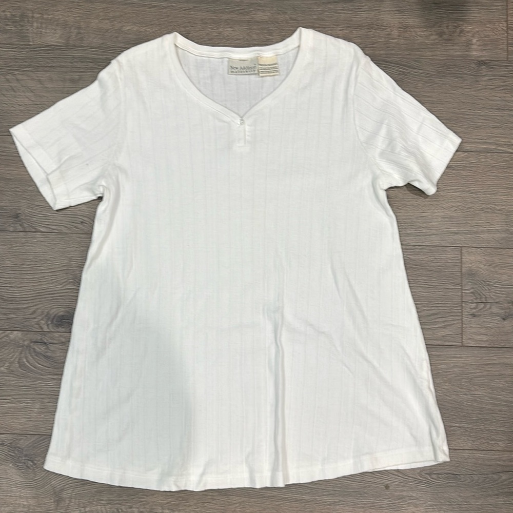 Women’s White New Addition Maternity T-Shirt